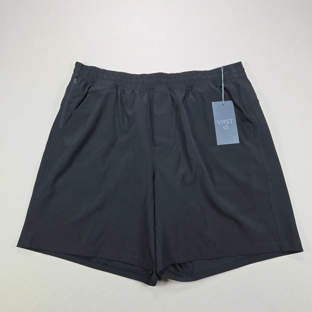 VRST All-In Short V2 7" Lined Performance Stretch Pure Black Mens Size Large